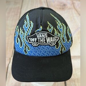Vans Trucker Hat Cap Snapback Blue White Patch Off The Wall Skater